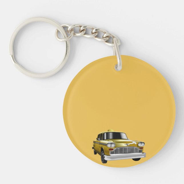 Llavero Cab de cosecha amarilla de Nueva York (Frente)