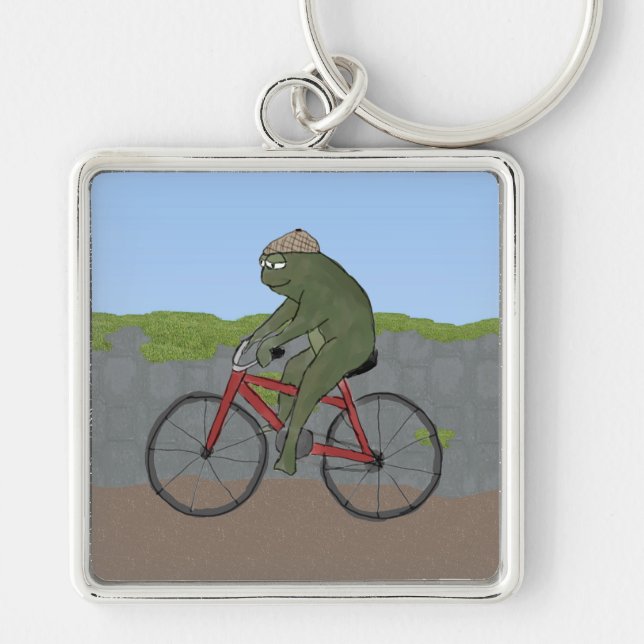 Llavero Caballero Rana en una cadena de claves para bicicl (Frente)