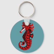 Caballito de mar rojo y negro