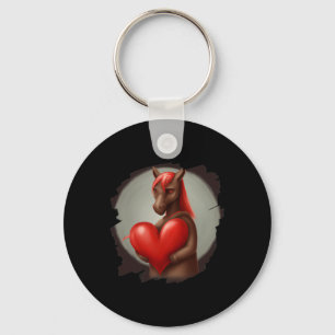 Llavero Caballo Abrazando al Día de San Valentín del coraz