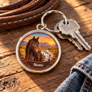 Llavero Caballo Appaloosa Personalizado Atardecer del Desi