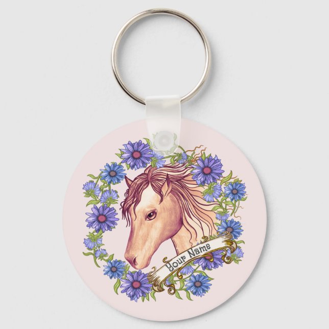 Llavero Caballo Blue Daisy  (Anverso)