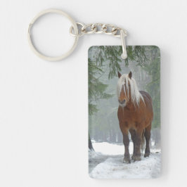 Llavero Caballo Borrador de Palomino en Nieve