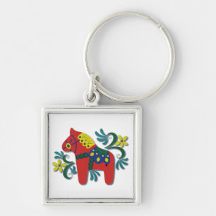 Llavero Caballo colorido de Dala del sueco