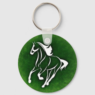 Llavero Caballo con fondo verde