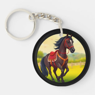 Llavero Caballo con fondo vibrante