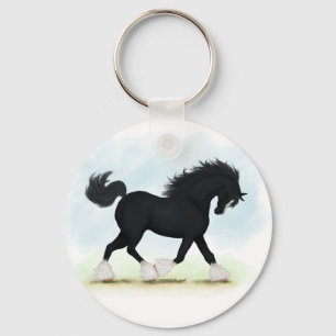 Llavero Caballo de camisas negras con fuego y medias