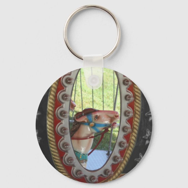 Llavero Caballo De Carrusas En Blanco Negro Espejo (Anverso)