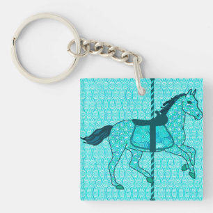 Llavero Caballo de carrusel - Turquesa y Aqua