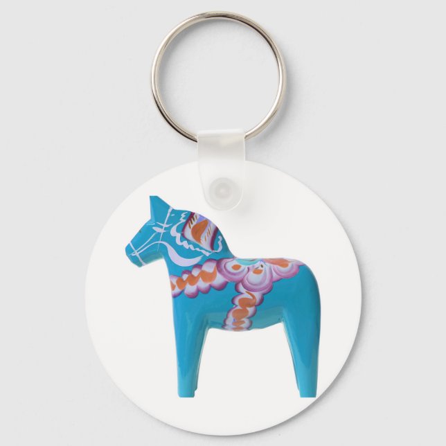 Llavero Caballo de Dala azul cielo (Anverso)