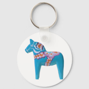 Llavero Caballo de Dala del azul de cielo