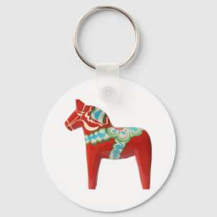 Llavero Caballo de dala sueco rojo