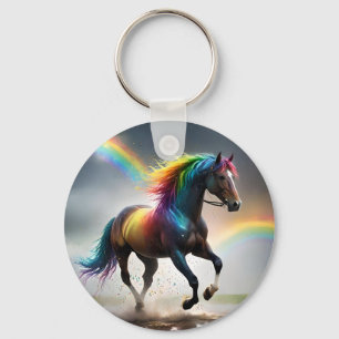 Llavero Caballo de Fantasía de Colores de Arcoíris