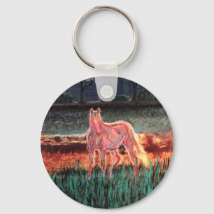 Llavero Caballo de sueño espiritual, pintado