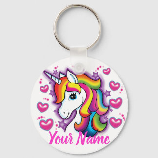 Llavero Caballo de unicornio arcoiris con corazón de estre