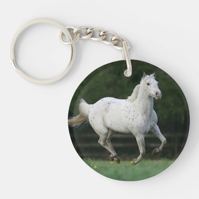 Llavero Caballo del Appaloosa que corre 1 (Frente)