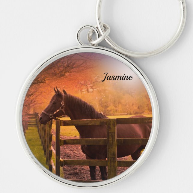Llavero Caballo en Paddock personalizado (Frente)