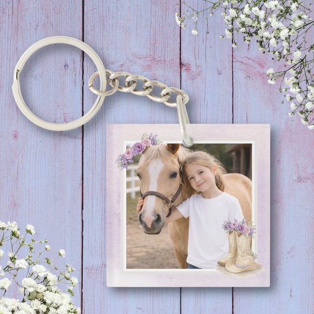 Llavero Caballo Floral Morado para Niñas (Subido por el creador)