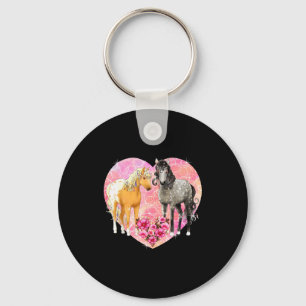 Llavero Caballo Mágico Dos Amantes Y Flores - San Valentín
