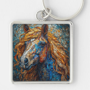 Llavero Caballo majestuoso con colores vibrantes