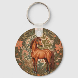 Llavero Caballo Marrón Hermoso Inspirado en William Morris