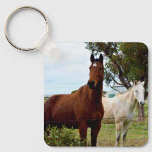 Llavero Caballo Marrón Y Mare Blanca,