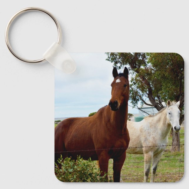 Llavero Caballo Marrón Y Mare Blanca, (Anverso)