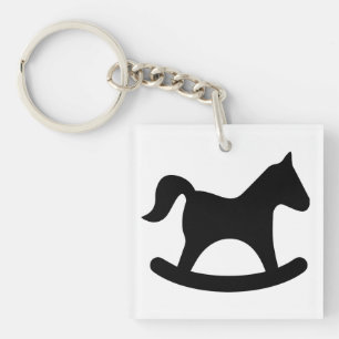 Llavero Caballo mecedor negro