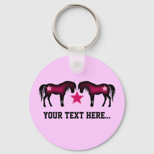 Llavero Caballo personalizado femenino rosado