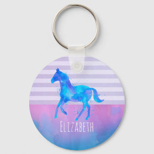 Llavero Caballo salvaje en color azul y púrpura