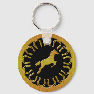 LLAVERO CABALLO Y HERRADURAS DEL ORO