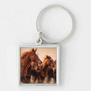 Llavero Caballos corriendo, desenfoque y crines voladoras