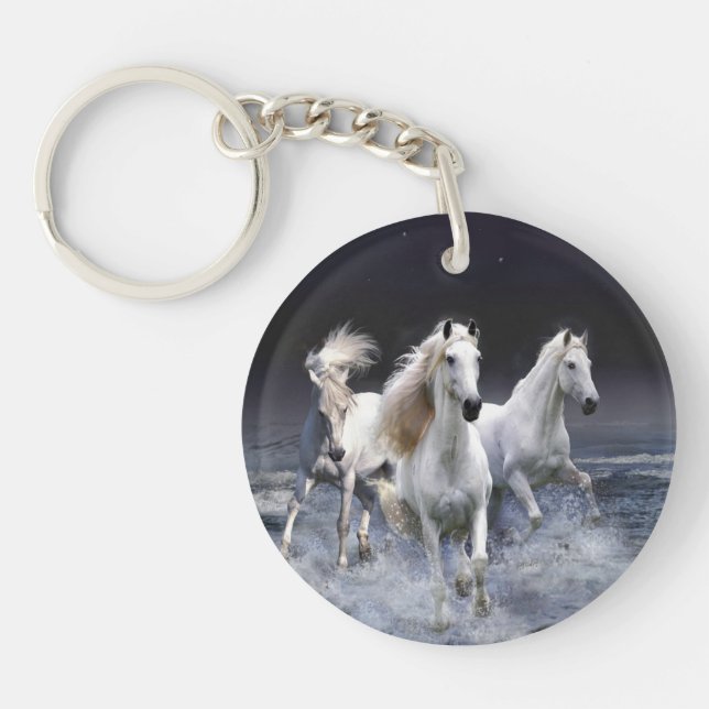 Llavero Caballos corriendo lanzando almohada (Frente)