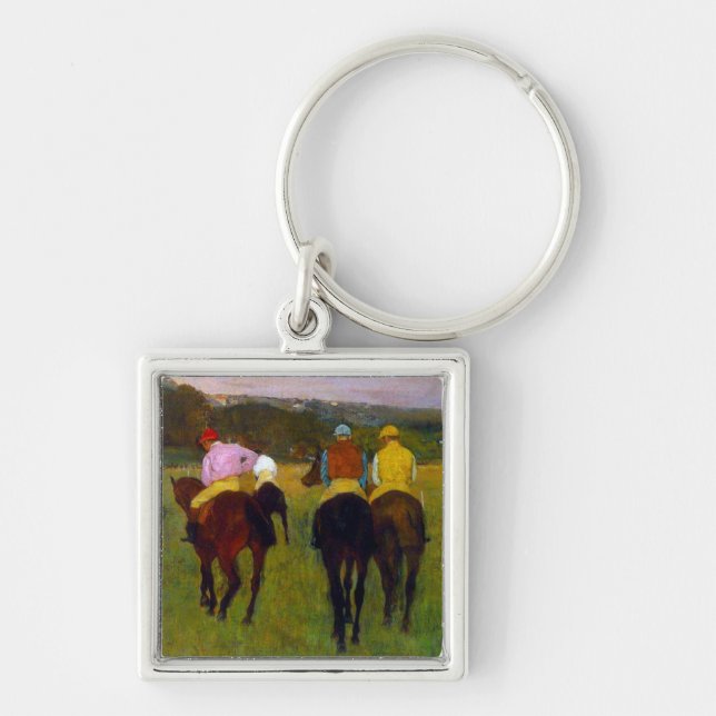 Llavero Caballos de carreras Edgar Degas en Longchamp (Frente)