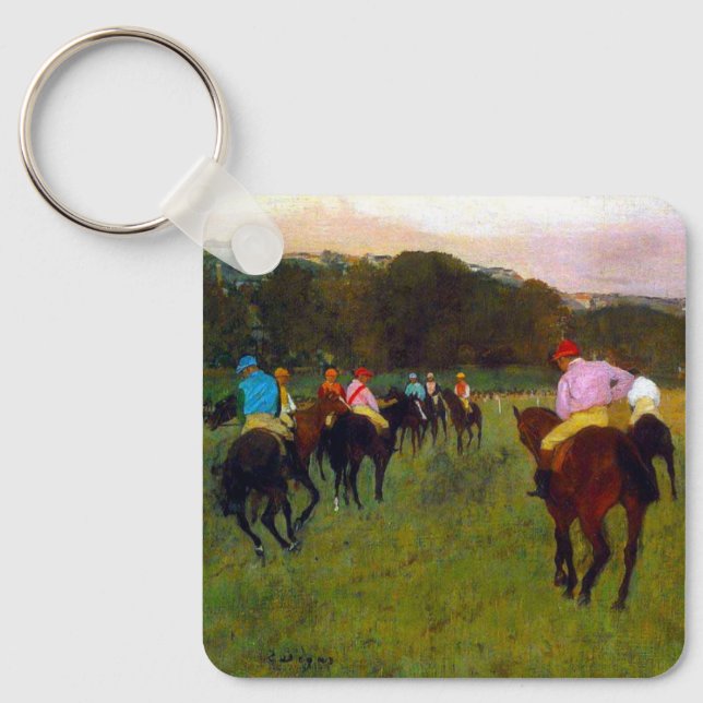 Llavero Caballos de carreras Edgar Degas en Longchamp (Anverso)