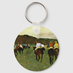 Llavero Caballos de carreras en Longchamp de Edgar Degas