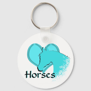 Llavero Caballos de Corazón III (aqua)