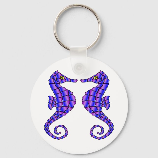 Llavero Caballos de mar blancos 2 (Anverso)