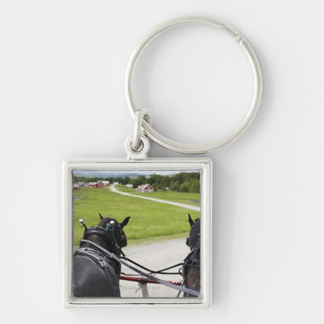 Llavero Caballos de Perchon que tiran del carro contra (Frente)