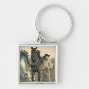 Llavero Caballos en el canal del agua, 1884 (aceite en