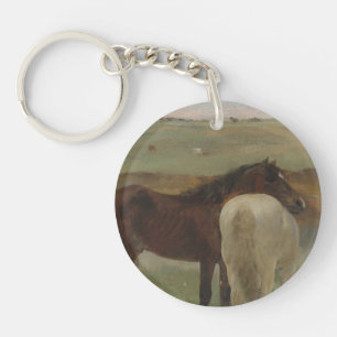 Llavero Caballos en una pradera, pintura al petróleo, Edga