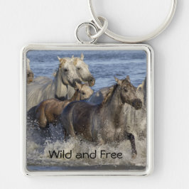 Llavero Caballos galopando en el agua
