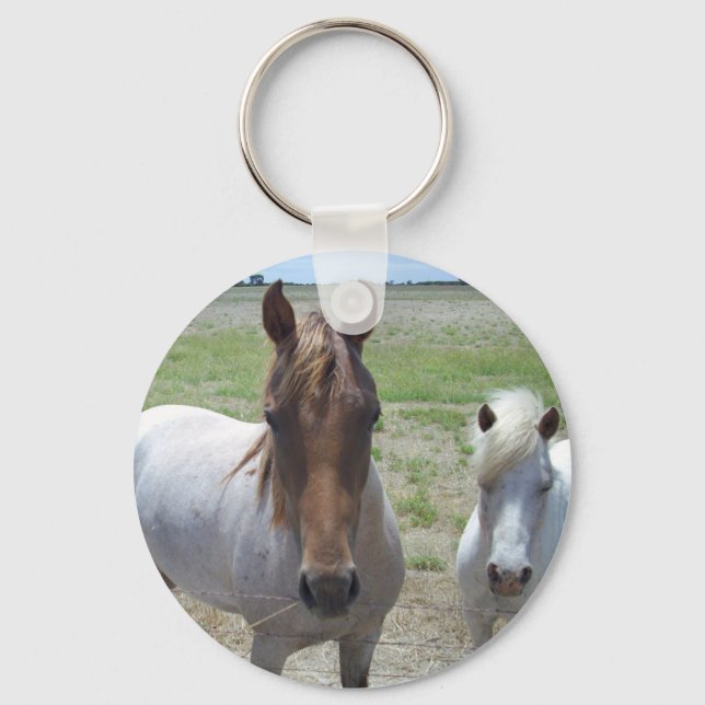 Llavero Caballos Marrones Y Blancos (Anverso)