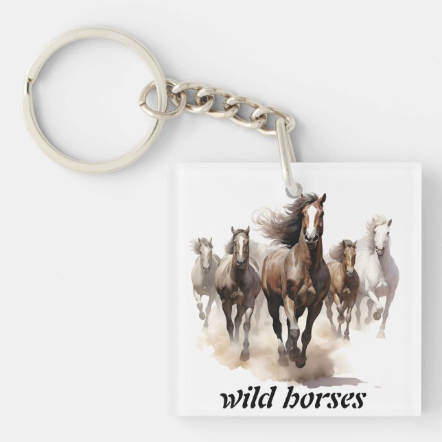 Llavero caballos salvajes hermosos (Frente)