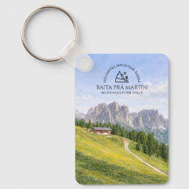 Llavero Cabaña Alpina en Dolomitas Paisaje Natural Acuarel