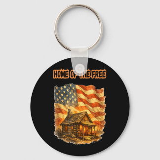 Llavero Cabaña Americana Patriótica - Diseño de la bandera