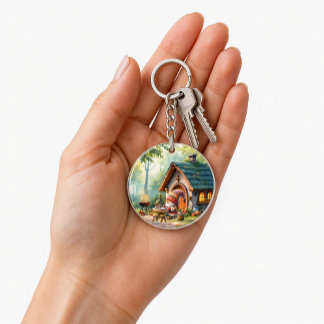 Llavero Cabaña de Gnome del Bosque