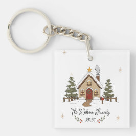 Llavero Cabaña de Navidad Acogedora Personalizada