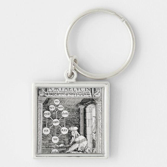 Llavero Cabbalist judío que lleva a cabo un sephiroth (Frente)