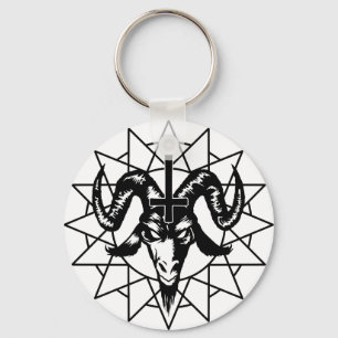 Llavero Cabeza con estrella del caos (negro)